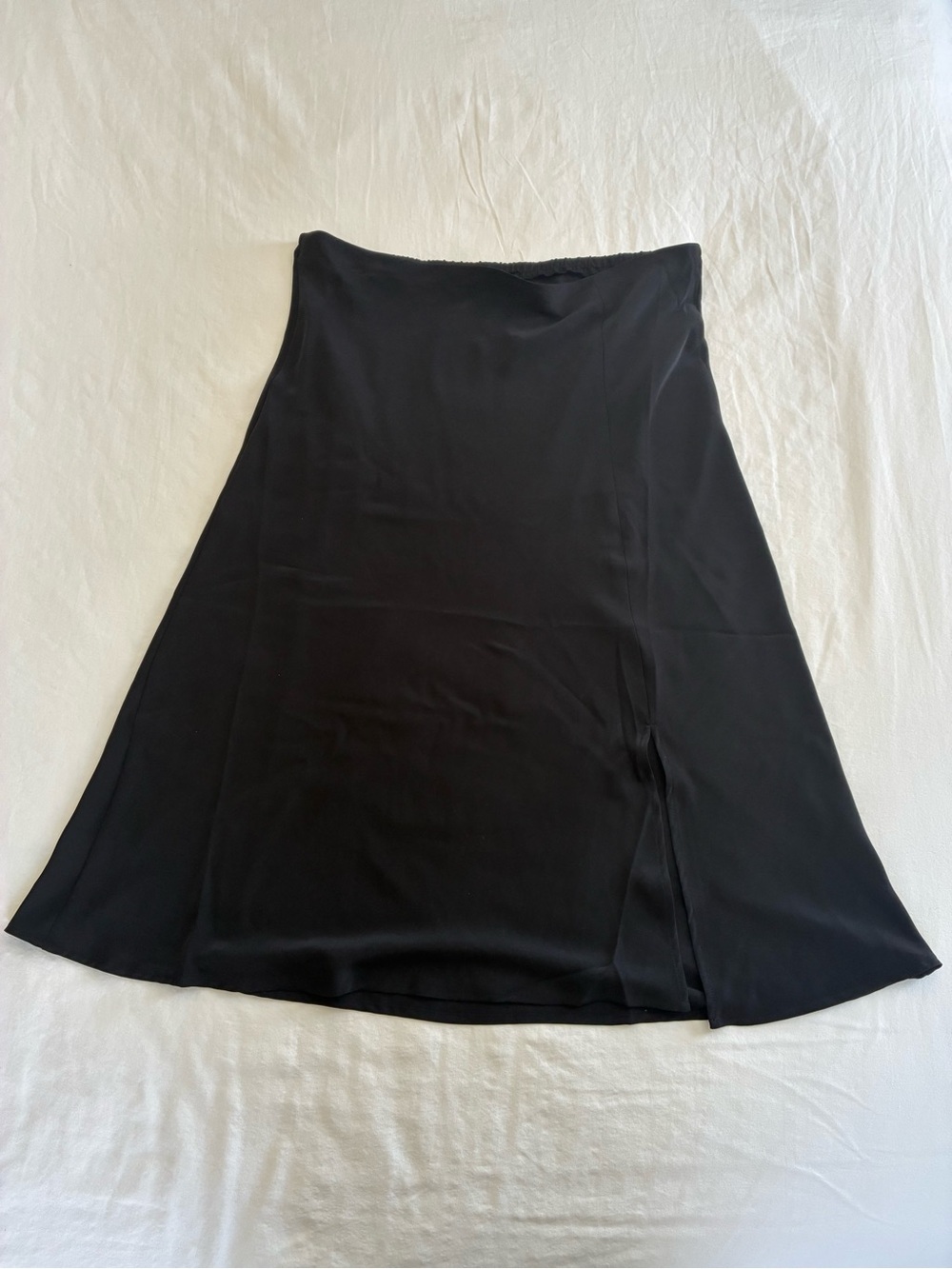 Time and Tru Black A-Line Skirt with Front Slit